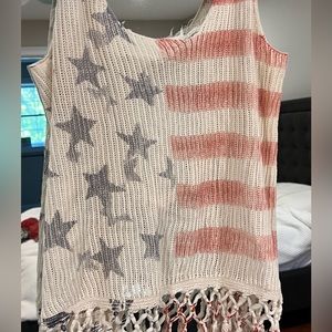 American flag print top